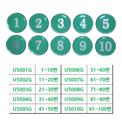 유니온 원형숫자판(녹색/1~10)35mm(에폭시)U5001G