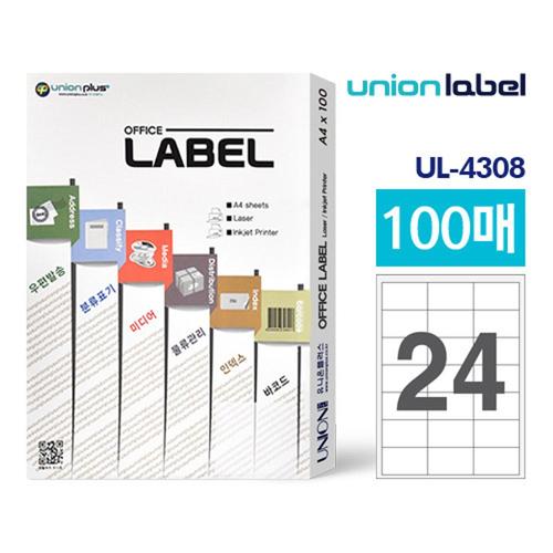 유니온 전산라벨24칸(100매입)64x34/ UL-4308