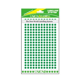 유니온 원형스티커일반 (녹색) 5mm UL-303-3G/10봉