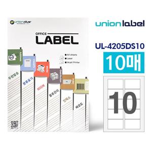 유니온 전산라벨10칸(10매입) UL-4205DS10