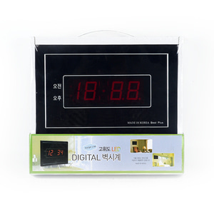 08064 대현 디지털벽시계 LED 플러스011 280x180mm