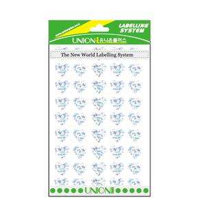 유니온 하트스티커홀로그램(은색) UL-313-6S/10봉