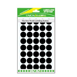 유니온 원형스티커일반(흑색)16mm/UL-301K