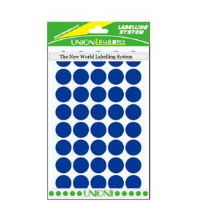 유니온 원형스티커일반 (청색) 16mm UL-301B/10봉